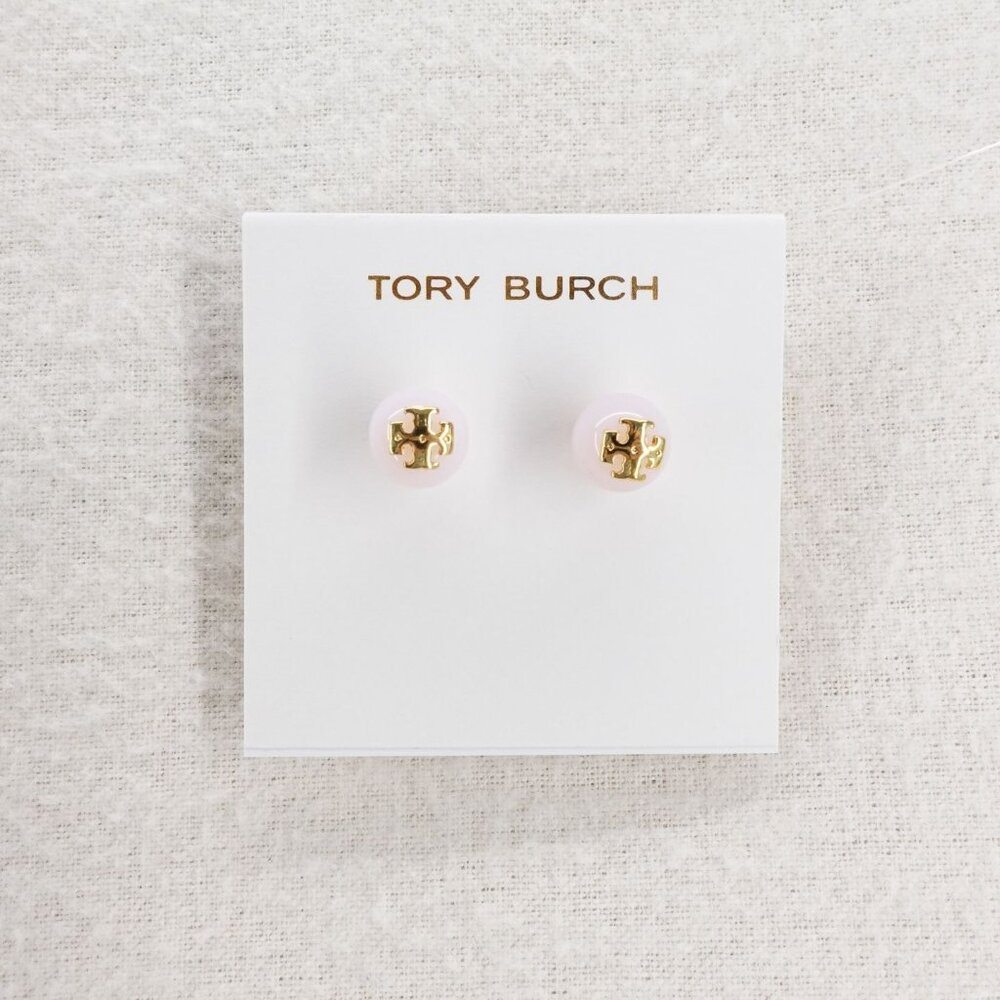 Tory Burch Kira Pearl Stud Earrings Pink OS